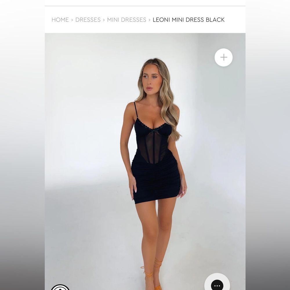 Black see through mini ruched dress